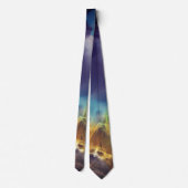 宇宙ネブラブルーイエローアルコールインクアート ネクタイ (裏面)