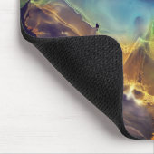 宇宙ネブラブルーイエローアルコールインクアート マウスパッド (コーナー)