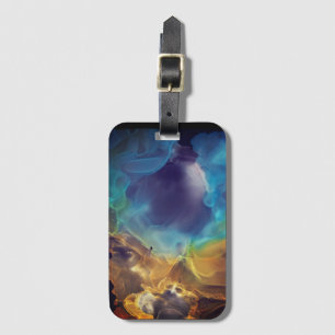 宇宙ネブラブルーイエローアルコールインクアート ラゲッジタグ