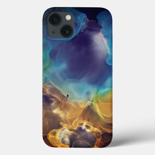 宇宙ネブラブルーイエローアルコールインクアート Case-Mate iPhoneケース (裏面)