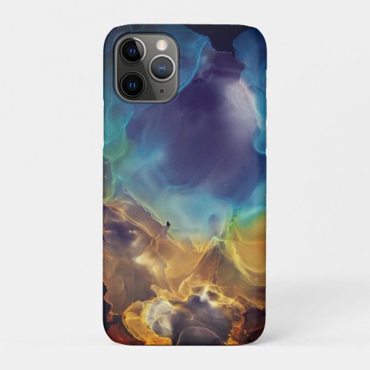 宇宙ネブラブルーイエローアルコールインクアート Case-Mate iPhoneケース (裏)