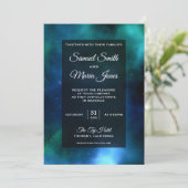 宇宙ネブラブルーグリーン銀河系結婚式招待状 招待状 (スタンド正面)