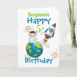 宇宙ハッピー5th誕生日 カード