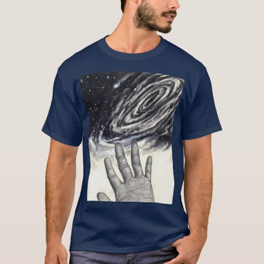 宇宙ハンドリーディングザスターズイラストレーション Tシャツ (正面)