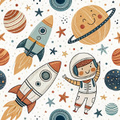宇宙バス タオル パステル惑星とロケット 少年用
