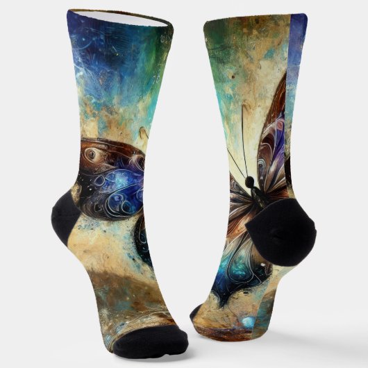 宇宙バタフライファンタジー作品 ソックス (傾斜あり)