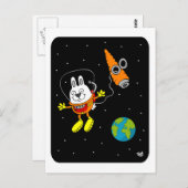 宇宙バニー葉書 ポストカード (正面/裏面)
