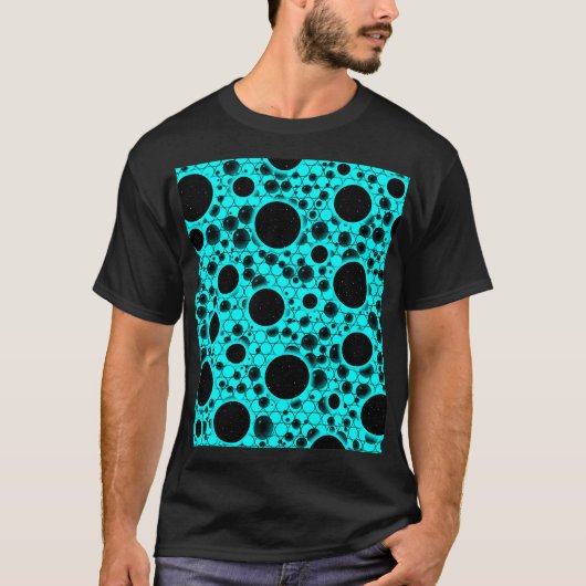 宇宙バブルスポット – シアン Tシャツ (正面)