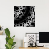 宇宙バブルスポット – 白/黒 ポスター (ホームオフィス)