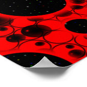 宇宙バブルスポット – 赤 ポスター (角)