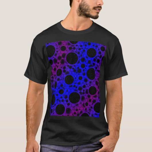 宇宙バブルスポット – 青/紫 Tシャツ (正面)