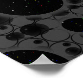 宇宙バブルスポット – 黒 ポスター (角)