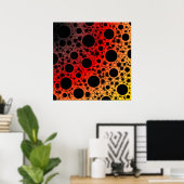 宇宙バブルスポット – 黒/赤/金ゴールド ポスター (ホームオフィス)