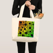 宇宙バブルスポット – Rainbow ROYGB ラージトートバッグ (正面(商品))