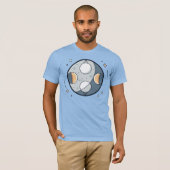 宇宙バランスデザインの月相 Tシャツ (正面フル)