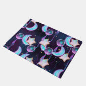 宇宙バルーン | Blue Purple Moon Stars Planets ドアマット (アングル)