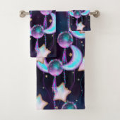 宇宙バルーン | Blue Purple Moon Stars Planets バスタオルセット (インサイチュ)