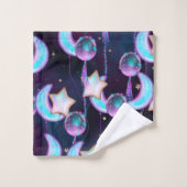 宇宙バルーン | Blue Purple Moon Stars Planets バスタオルセット (ウォッシュタオル)