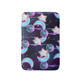 宇宙バルーン | Blue Purple Moon Stars Planets バスマット (正面縦)