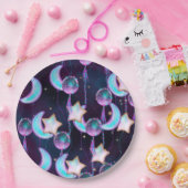 宇宙バルーン | Blue Purple Moon Stars Planets ペーパープレート (パーティー)