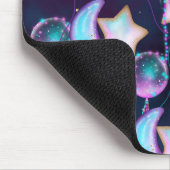 宇宙バルーン | Blue Purple Moon Stars Planets マウスパッド (コーナー)