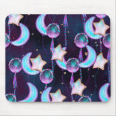 宇宙バルーン | Blue Purple Moon Stars Planets マウスパッド (正面)