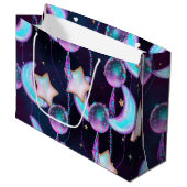 宇宙バルーン | Blue Purple Moon Stars Planets ラージペーパーバッグ (正面アングル)