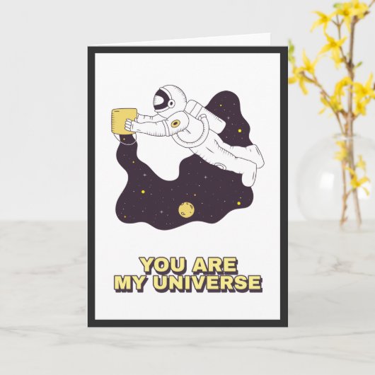 宇宙バレンタインデー宇宙宇宙飛行士 カード (黄色い花)