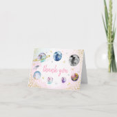 宇宙バースデーパーティーのまわりにファーストトリップザサン サンキューカード (正面)