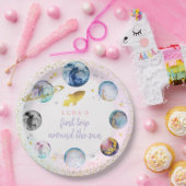 宇宙バースデーパーティーのまわりにファーストトリップザサン ペーパープレート (パーティー)