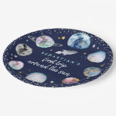 宇宙バースデーパーティーのまわりにファーストトリップザサン ペーパープレート (アングル)