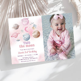 宇宙バースデーパーティー2ザムーン誕生日写真 招待状