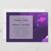 宇宙バーチャルリアリティ誕生日パーティーへの招待 招待状 (正面)