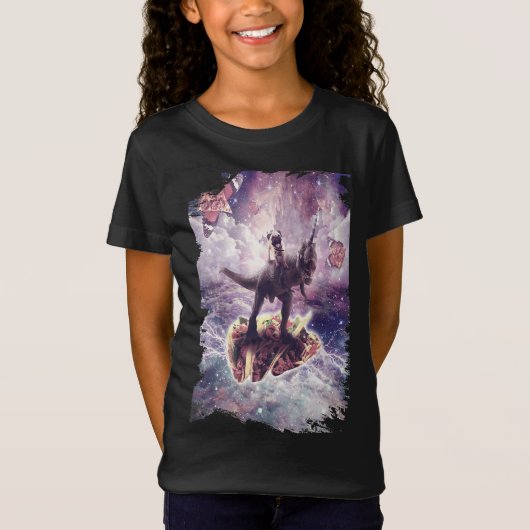 宇宙パグライディング恐竜 – タコTシャツ Tシャツ (正面)