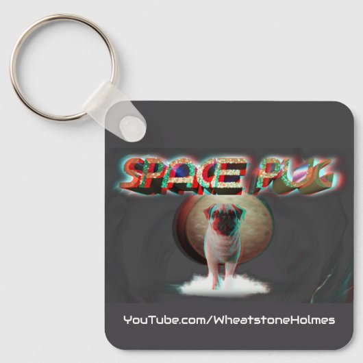 宇宙パグ3D キーホルダー (正面)