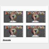 宇宙パグ3D 長方形シール (シート)