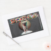 宇宙パグ3D 長方形シール (封筒)