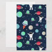 宇宙パターンのイラスト 便箋 (正面/裏面)