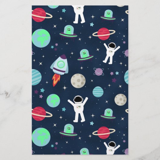宇宙パターンのイラスト 便箋 (正面)