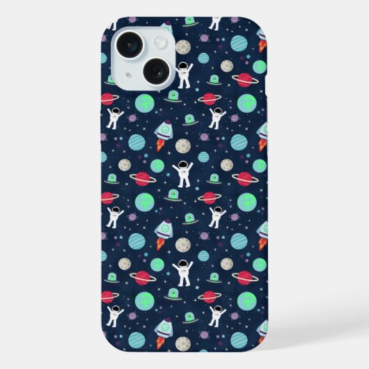 宇宙パターンのイラスト iPhoneケース (裏面)
