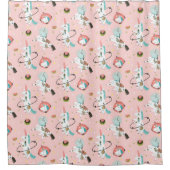 宇宙パターンのユニコーン シャワーカーテン (正面)