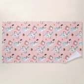 宇宙パターンのユニコーン ビーチタオル (正面)