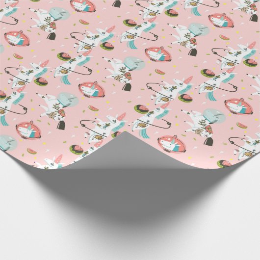 宇宙パターンのユニコーン ラッピングペーパー (角)