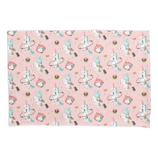 宇宙パターンのユニコーン 枕カバー (正面左)