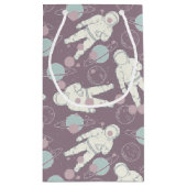 宇宙パターンの宇宙飛行士 スモールペーパーバッグ (裏面)