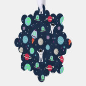 宇宙パターンイラストレーション オーナメントカード (左)