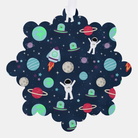 宇宙パターンイラストレーション オーナメントカード (正面)