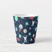 宇宙パターンイラストレーション カフェラテマグ (正面)