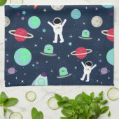 宇宙パターンイラストレーション キッチンタオル (折り畳み)