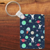 宇宙パターンイラストレーション キーホルダー (正面)